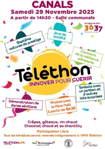 CANALS : Téléthon le 29/11