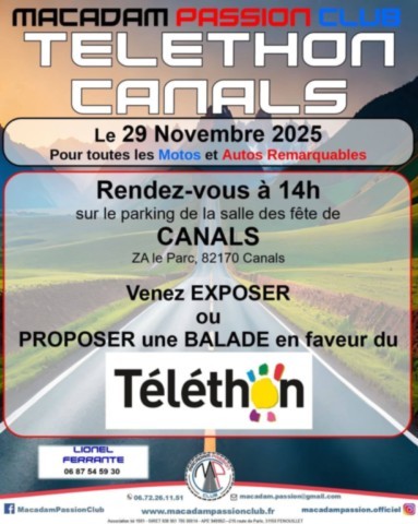 CANALS : Téléthon le 29/11