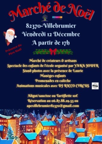 VILLEBRUMIER : Marché de Noël le 12/12