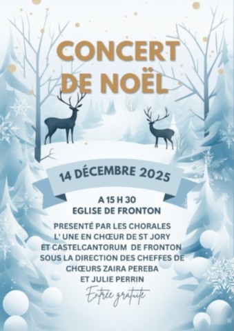 FRONTON : Concert de Noël le 14/12