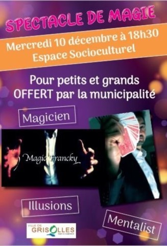 GRISOLLES : Spectacle de magie le 10/12
