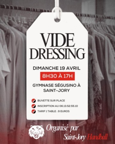 ST JORY : Vide dressing le 19/4