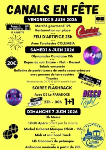 CANALS en fête les 5, 6 et 7/6