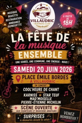 VILLAUDRIC : Fête de la musique le 20/6