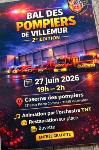 VILLEMUR : Bal des pompiers le 27/6