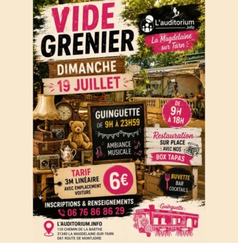 LA MAGDELAINE sur TARN : Vide-greniers le 19/7