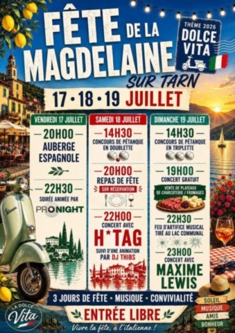 Fête de la LA MAGDELAINE les 17, 18 et 19/7