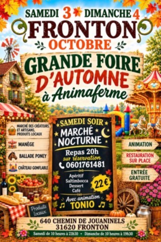 FRONTON : Foire d'Automne les 3 et 4/10
