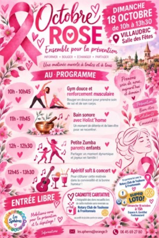 VILLAUDRIC : Octobre rose le 18/10