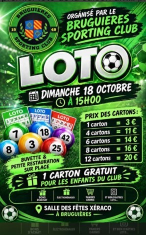 BRUGUIERES : Loto le 18/10