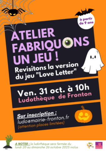 FRONTON : Fabriquons un jeu le 31/10