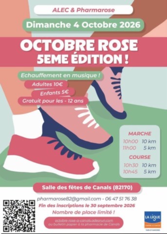 CANALS : Octobre rose le 4/10