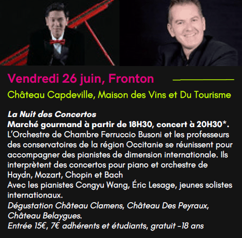 FRONTON : Concert le 26/6