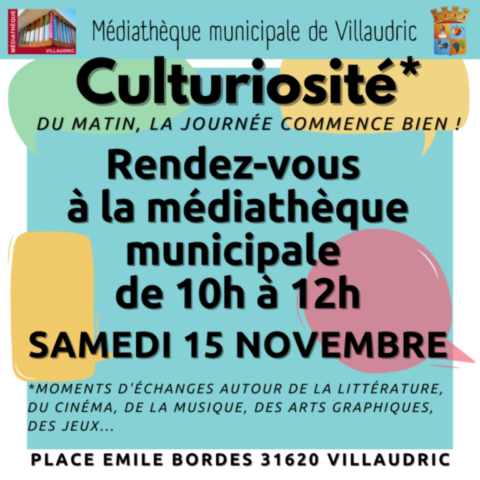 VILLAUDRIC : Moment d'échange le 15/11