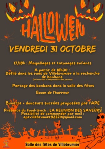 VILLEBRUMIER : Halloween le 31/10