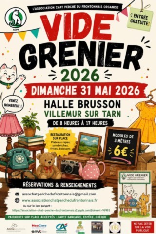 VILLEMUR sur TARN : Vide-greniers le 30/5