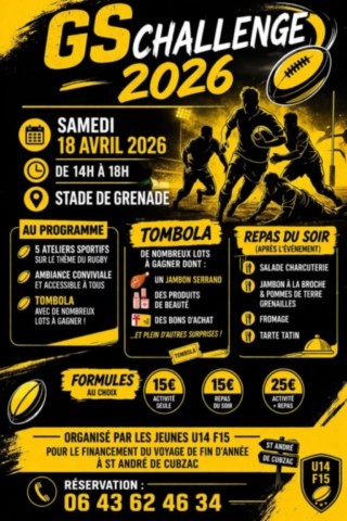 GRENADE : Animation rugby le 18/4