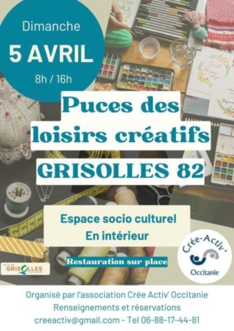 GRISOLLES : Puces des loisirs créatifs le 5/4