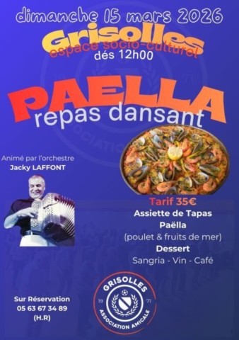 GRISOLLES : Repas dansant le 15/3