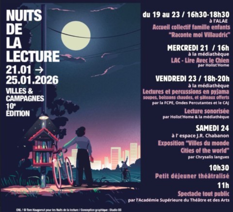 VILLAUDRIC : Nuits de la lecture du 21 au 24/1