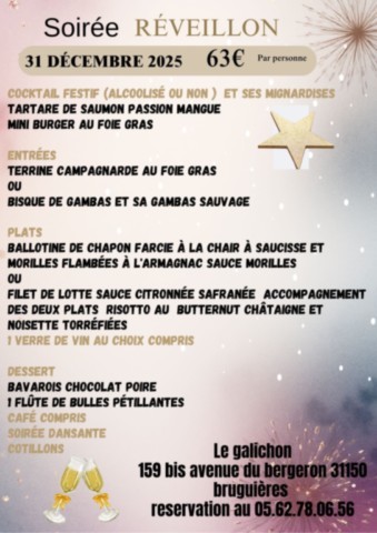 Réveillon à BRUGUIERES 