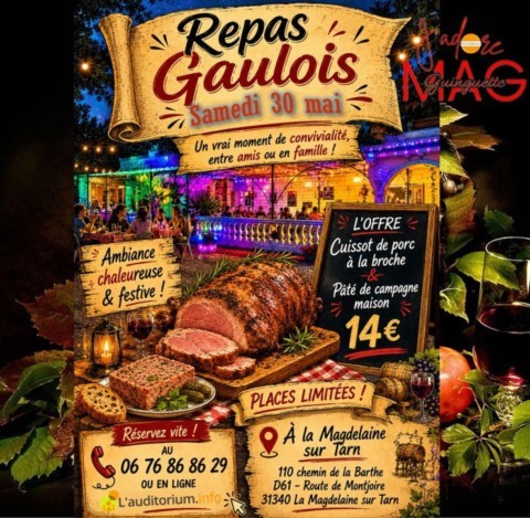 LA MAGDELAINE : Repas gaulois le 30/5