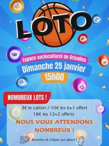 GRISOLLES : Loto du Basket le 25/1