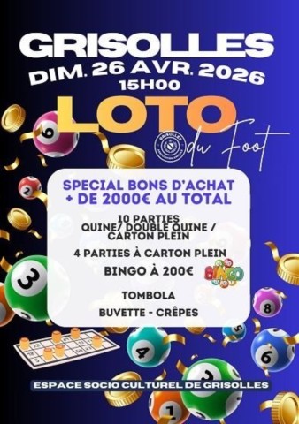 GRISOLLES : Loto des Footeux le 26/4