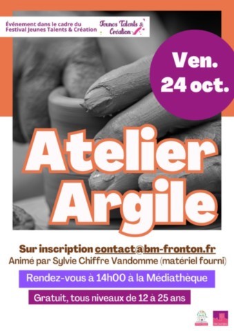 FRONTON : Atelier argile le 24/10
