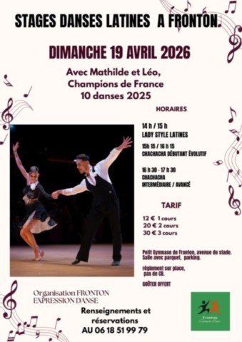 FRONTON : Danses latines le 19/4