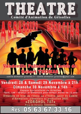 GRISOLLES : Théâtre les 28, 29 et 30/11