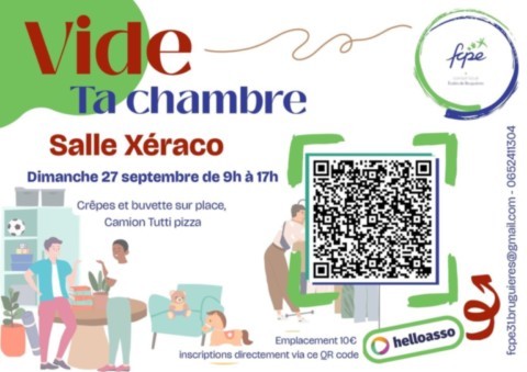 BRUGUIERES : Vide ta chambre le 27/9