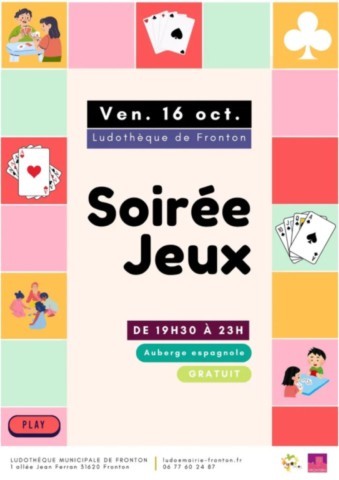 FRONTON : Soirée jeux le 16/10
